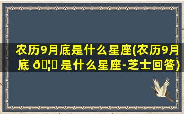 农历9月底是什么星座(农历9月底 🦁 是什么星座-芝士回答)